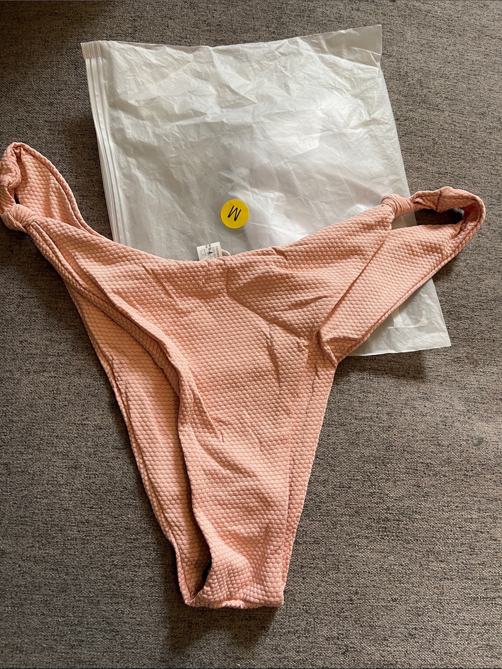 Zaful Pink Textured Bikini Bottom